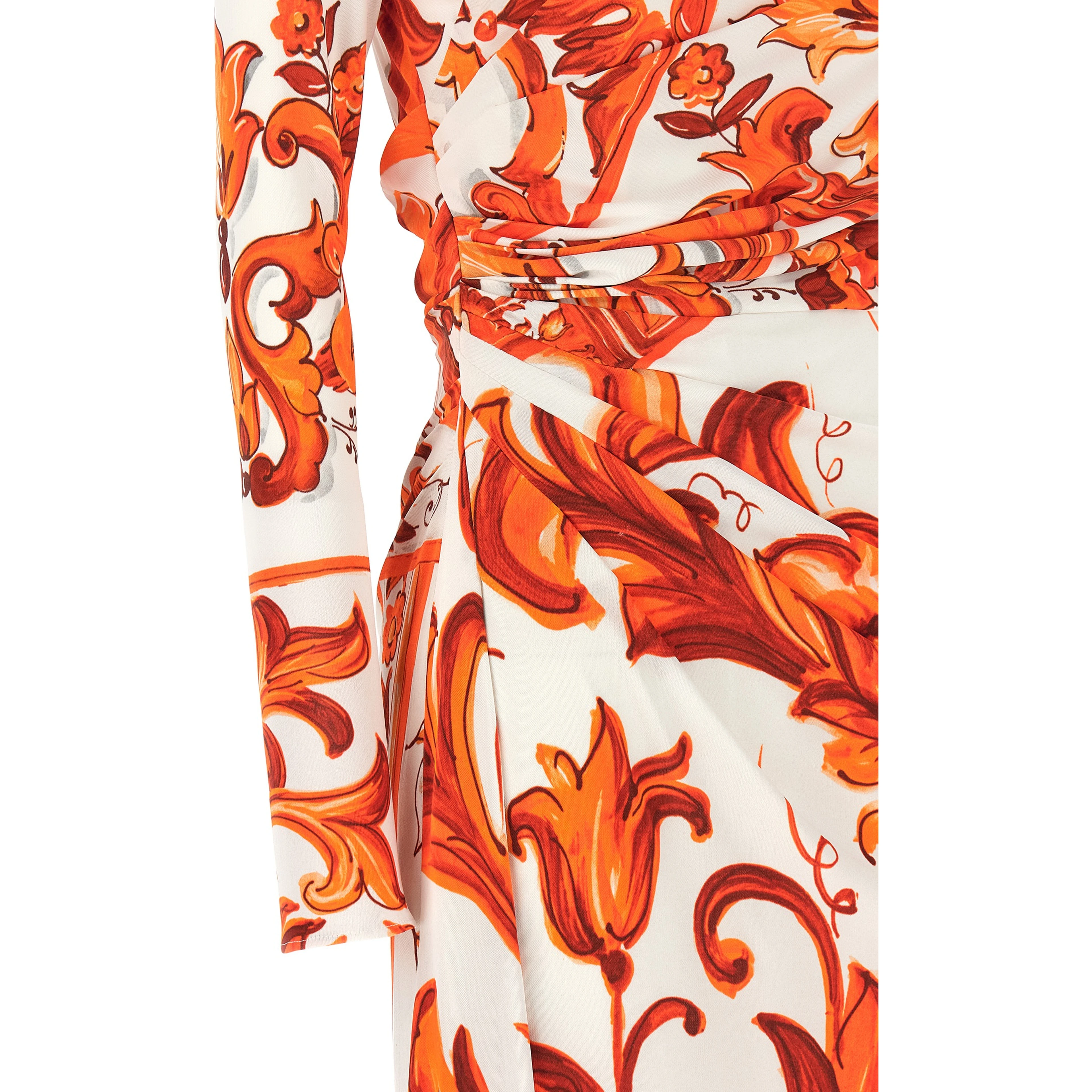 Orange Viscose Long Dress