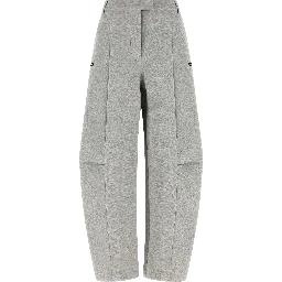 Gray Viscose Cargo Pants