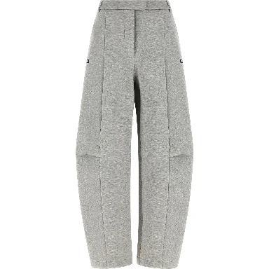 Gray Viscose Cargo Pants