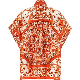 Orange Silk Blouse