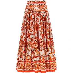 Orange Cotton Mini Skirt