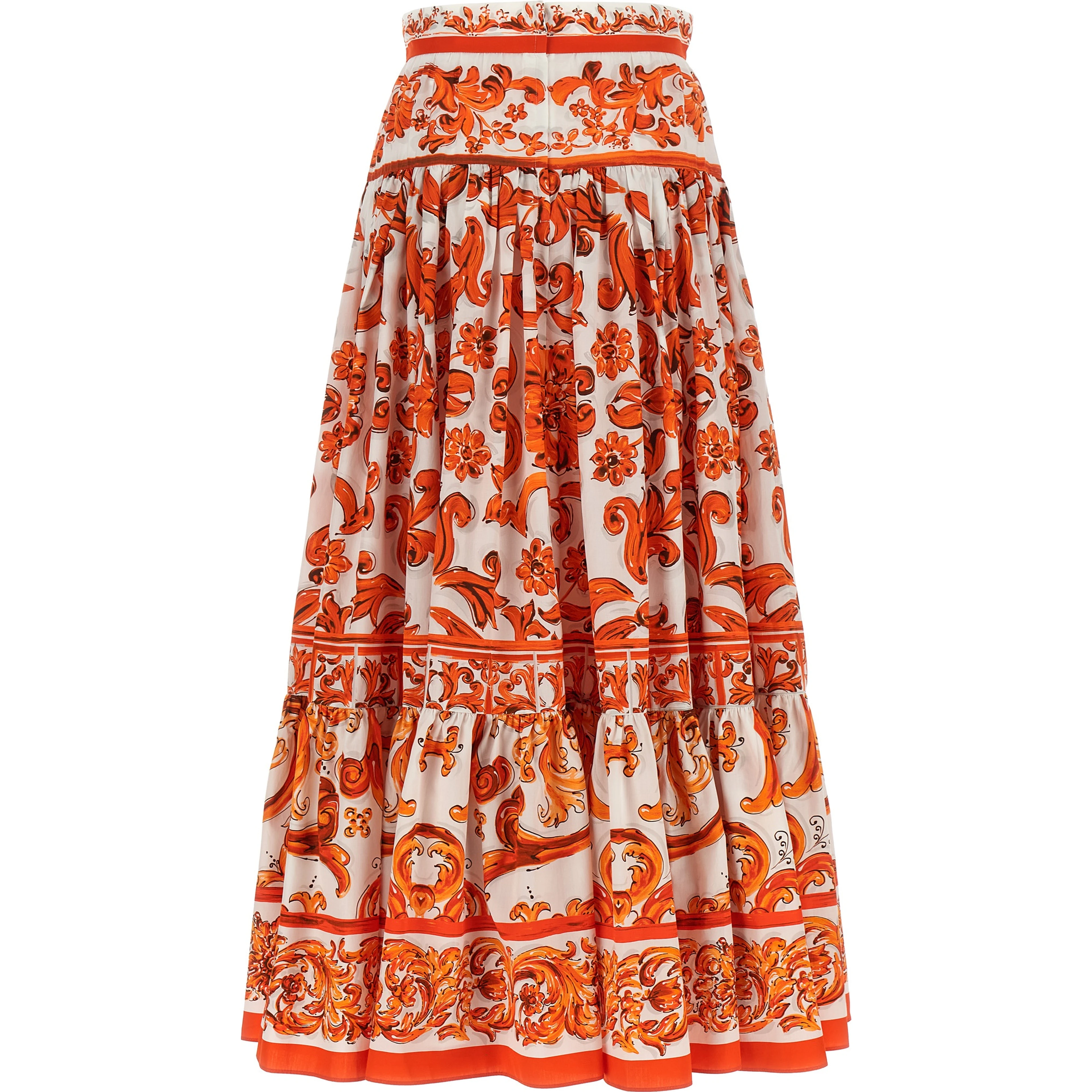 Orange Cotton Mini Skirt