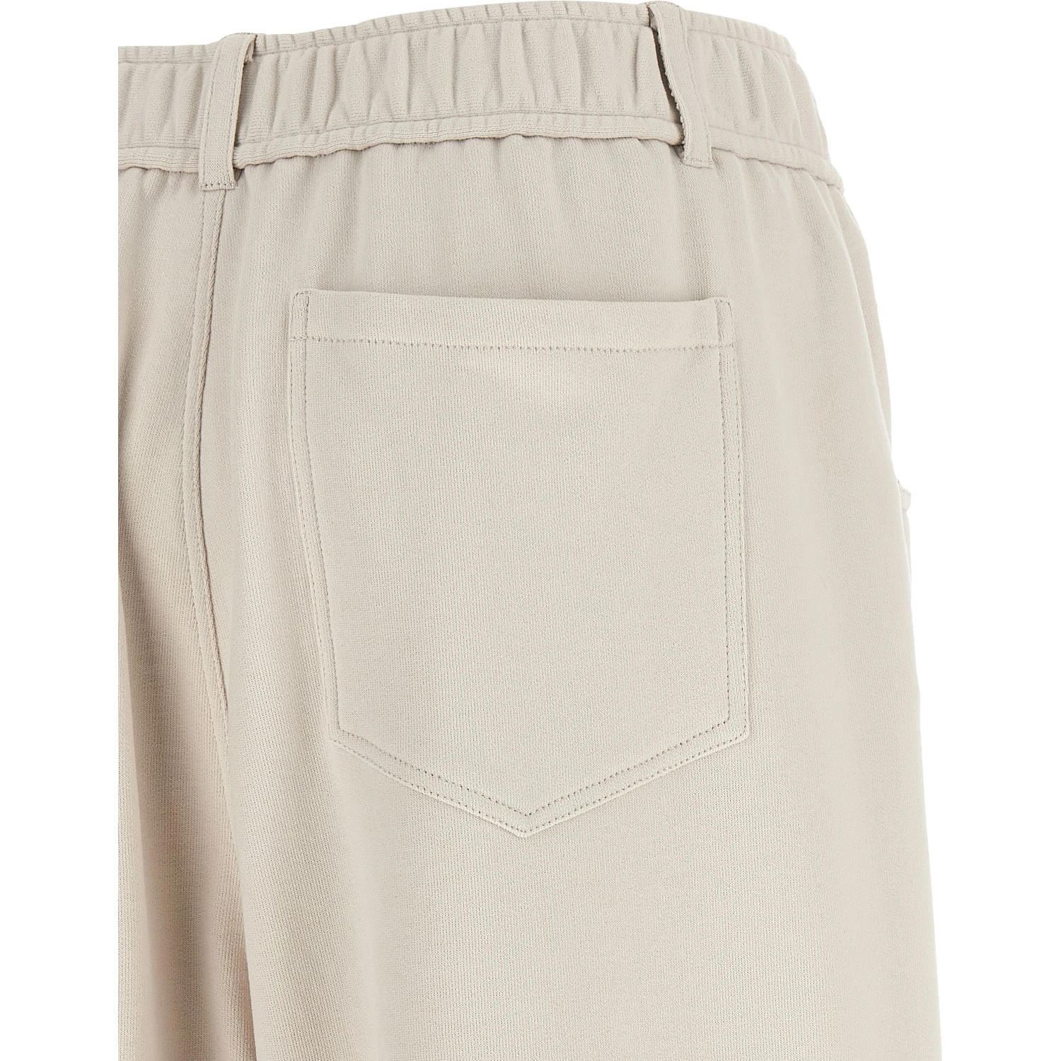 Beige Cotton Athletic Pants
