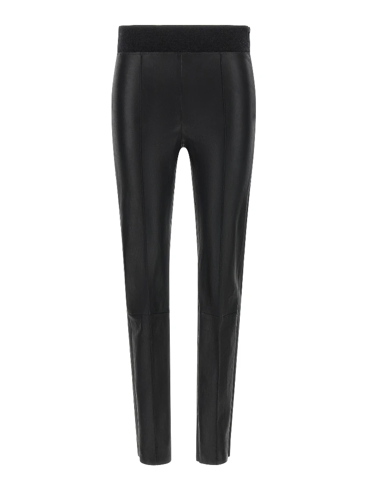 Black Lamb Leather Leggings