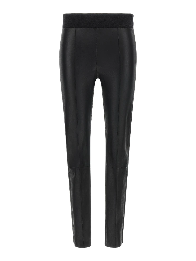 Black Lamb Leather Leggings