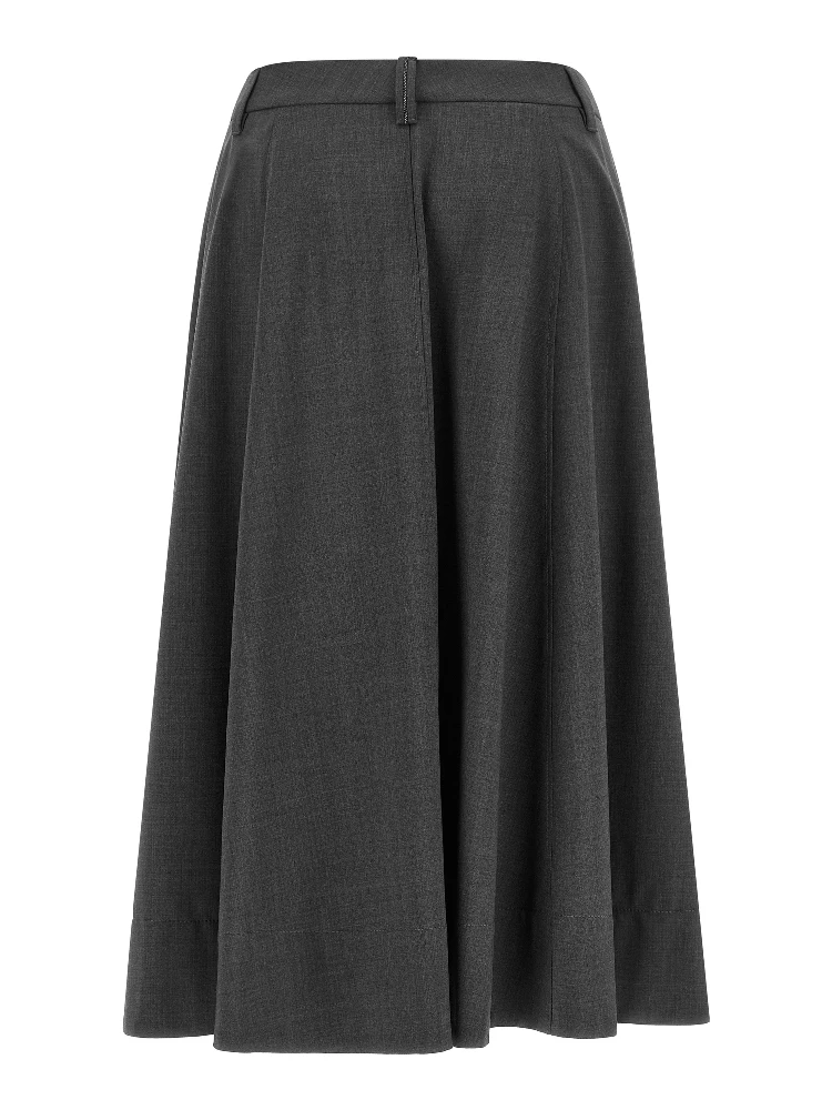 Gray Virgin Wool Midi Skirt alternative