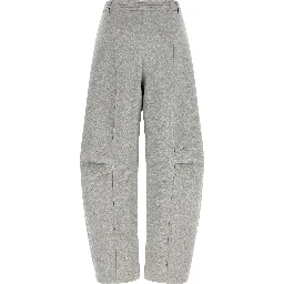 Gray Viscose Cargo Pants