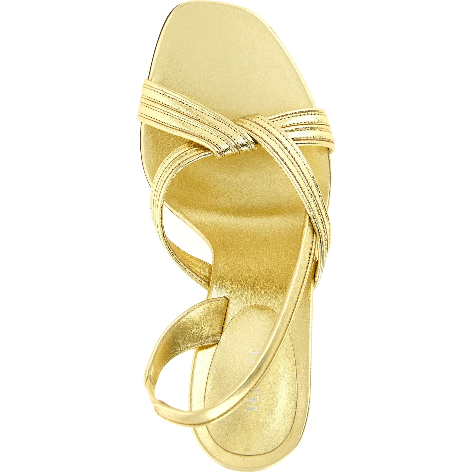 Gold Lamb Leather Stiletto Heel Sandals