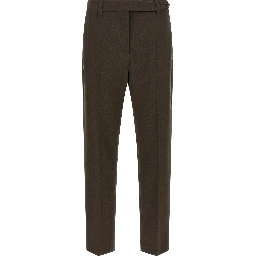 Brown Virgin Wool Dress Pants