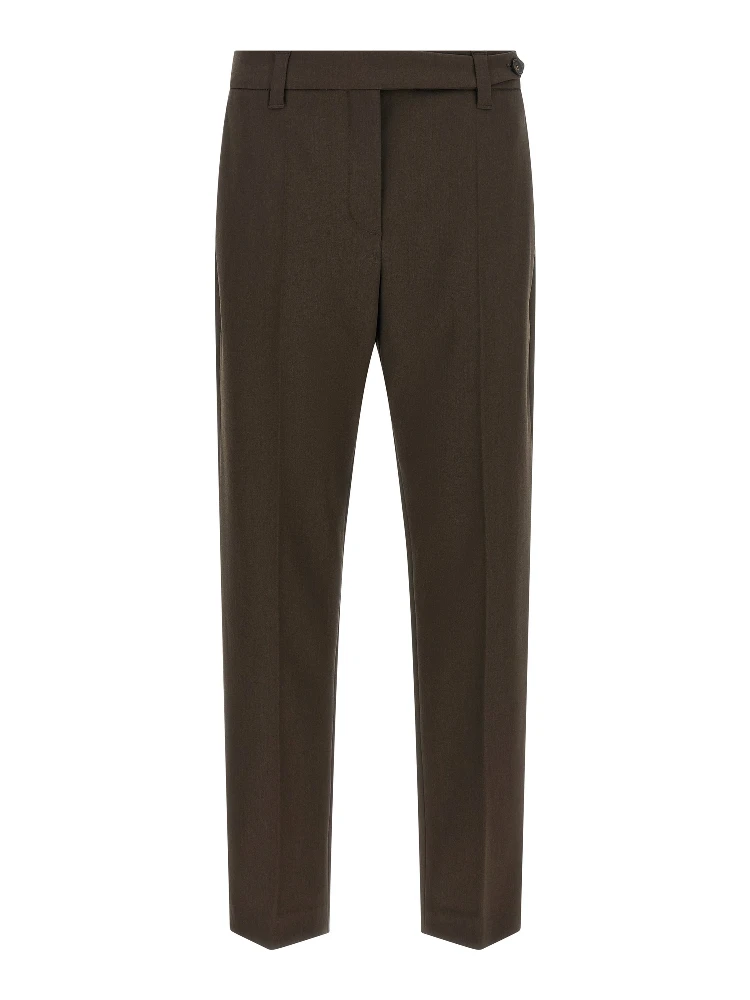 Brown Virgin Wool Dress Pants
