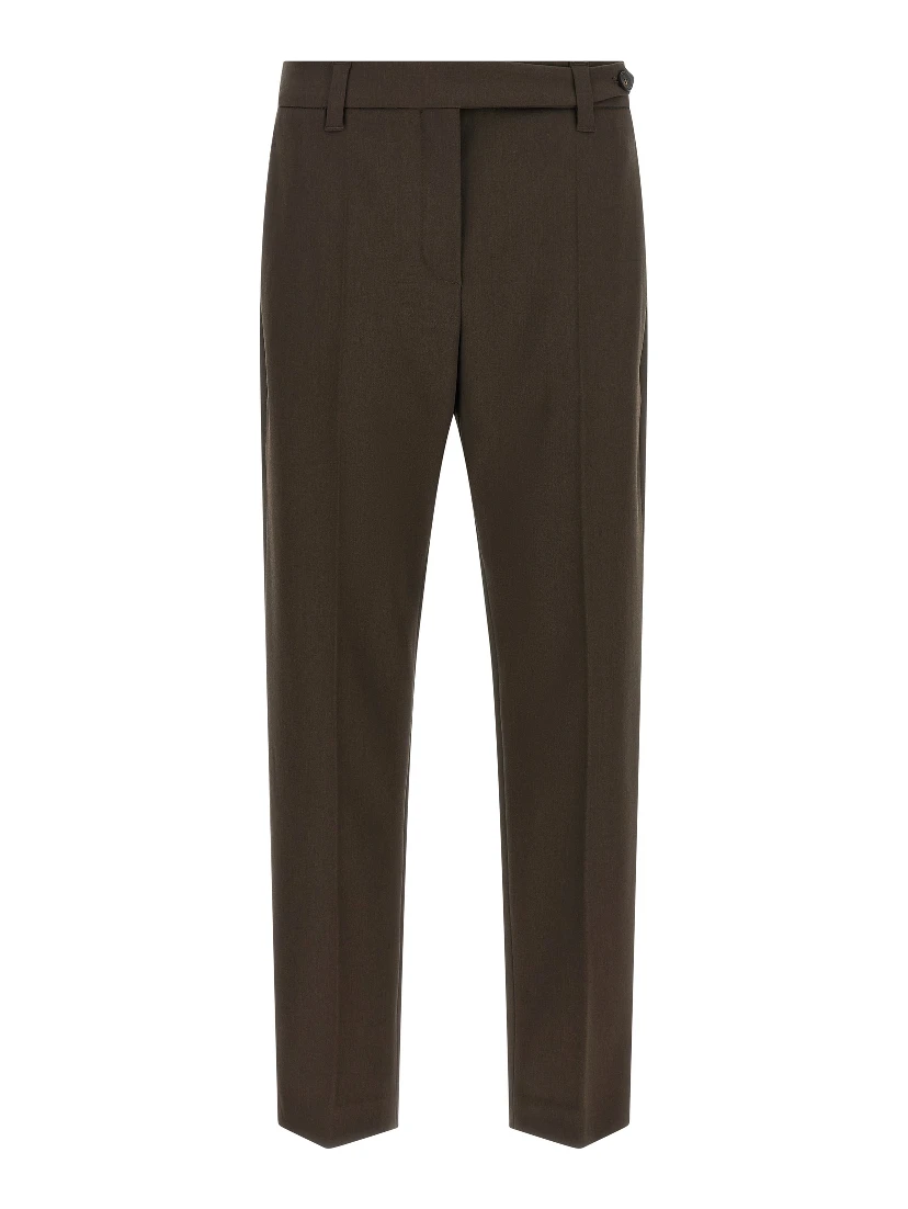 Brown Virgin Wool Dress Pants