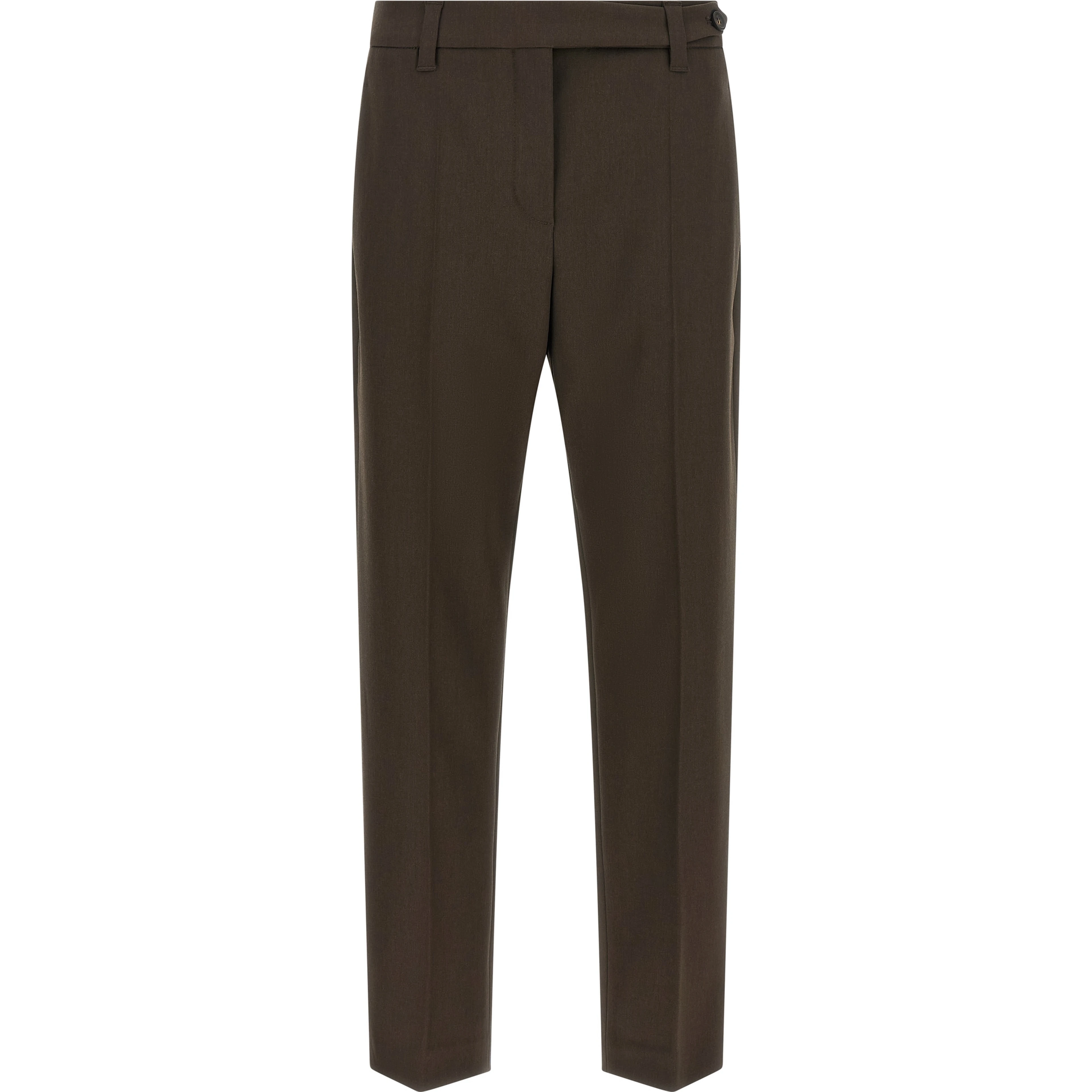 Brown Virgin Wool Dress Pants