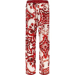 Multicolor Silk Casual Pants