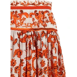 Orange Cotton Mini Skirt