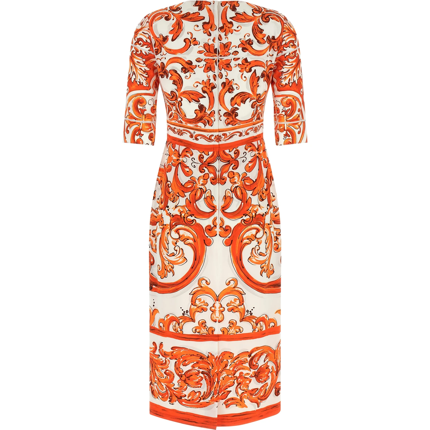 Orange Silk Midi Dress