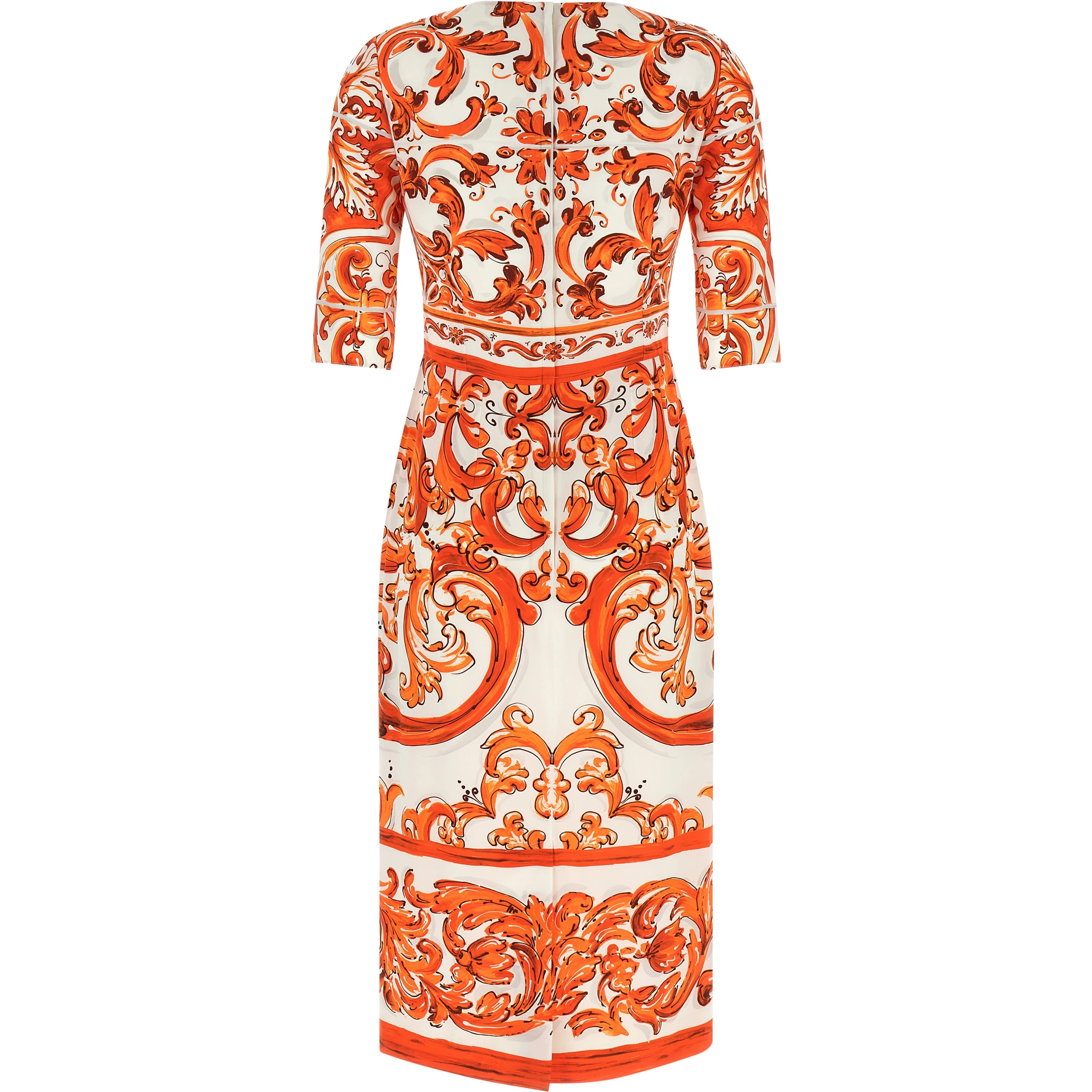 Orange Silk Midi Dress