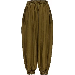 Bicolor Silk Casual Pants