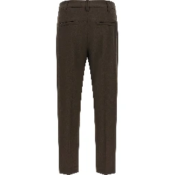 Brown Virgin Wool Dress Pants