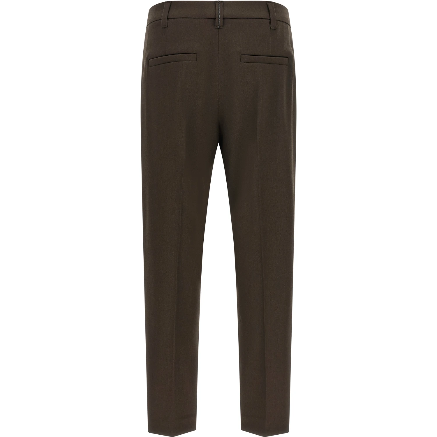 Brown Virgin Wool Dress Pants
