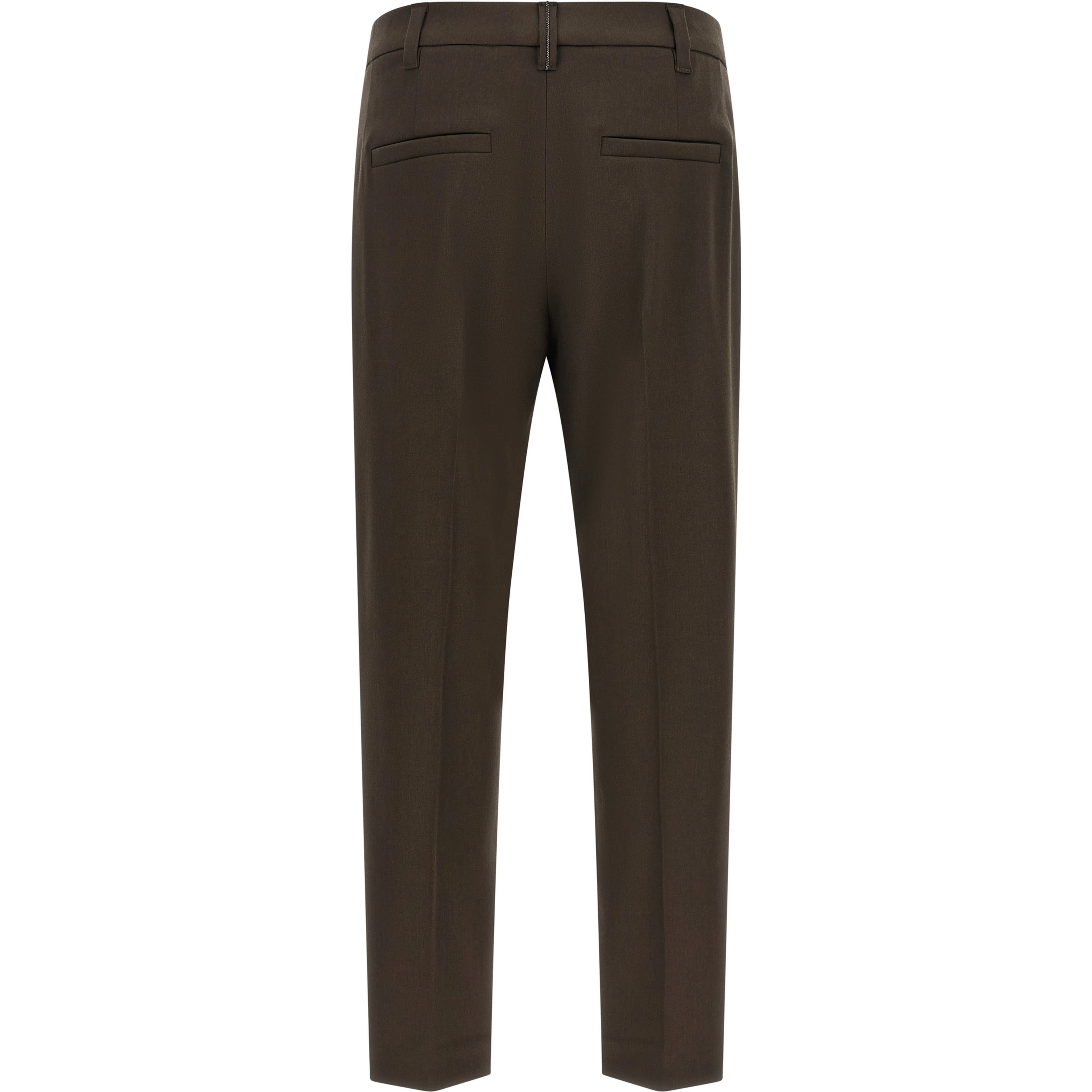 Brown Virgin Wool Dress Pants