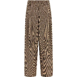Brown Virgin Wool Flared Pants