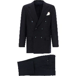 Blue Virgin Wool Two-Piece Suit