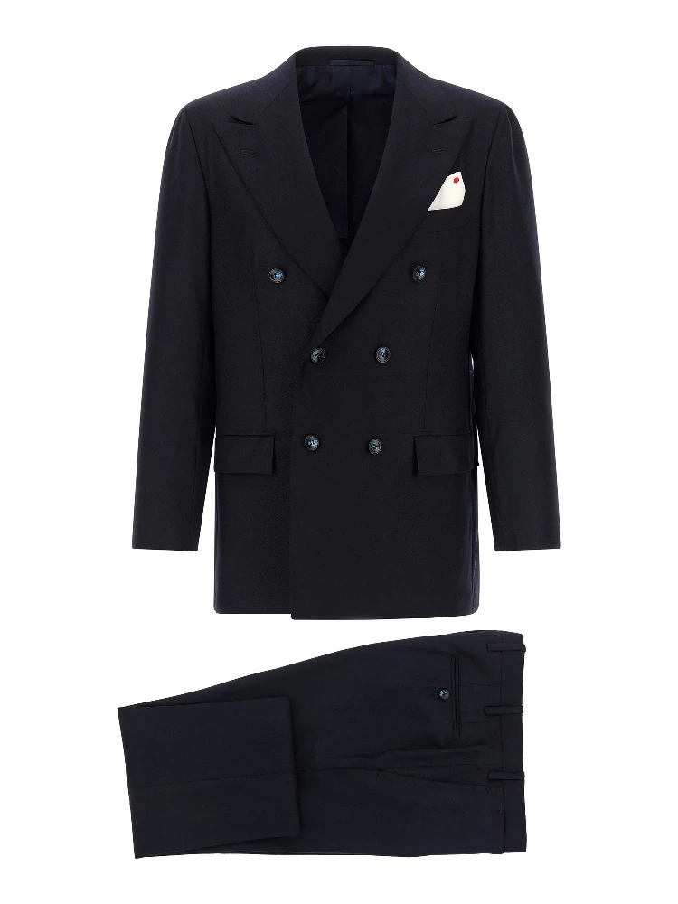 Blue Virgin Wool Two-Piece Suit