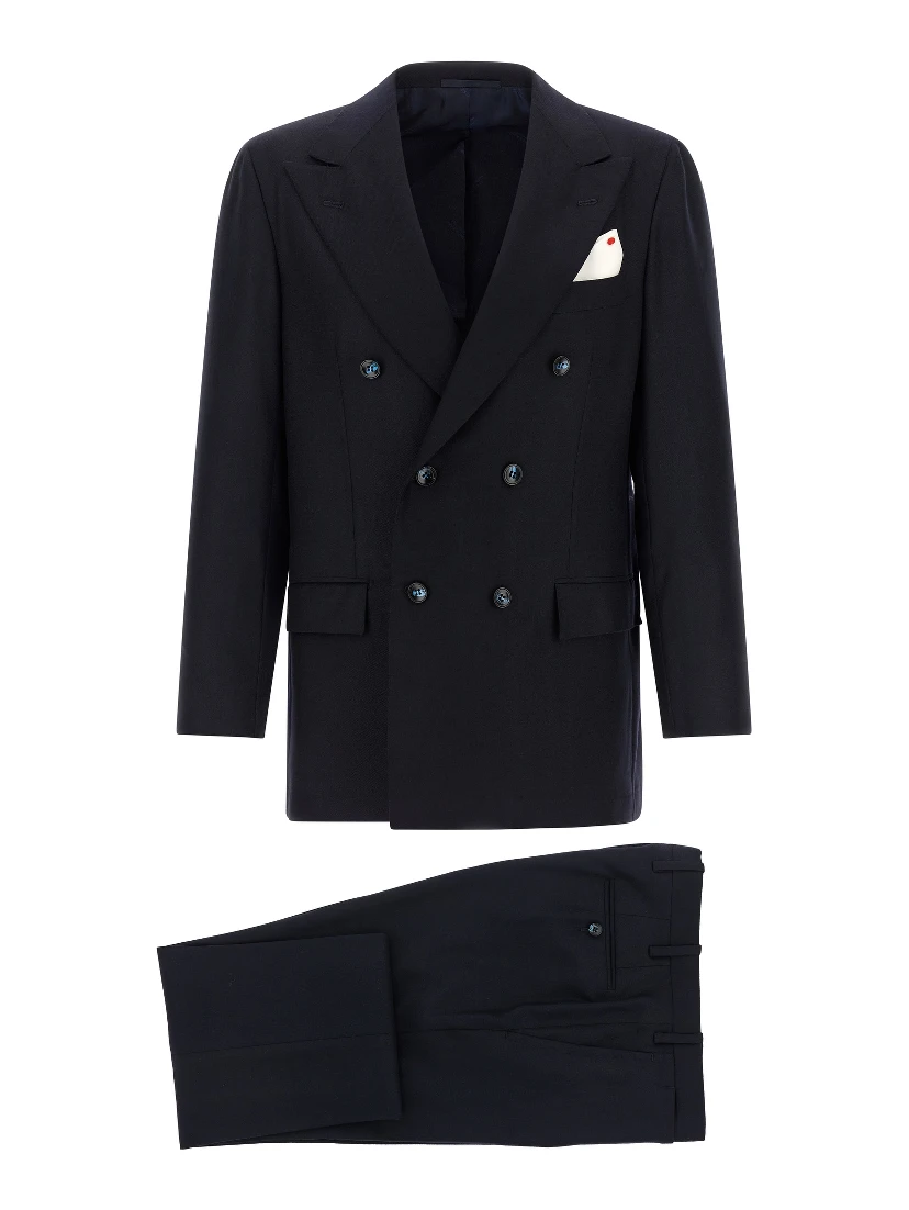 Blue Virgin Wool Two-Piece Suit