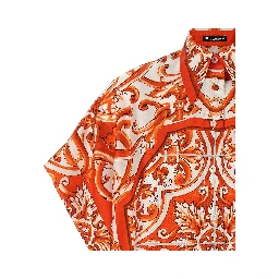 Orange Silk Blouse