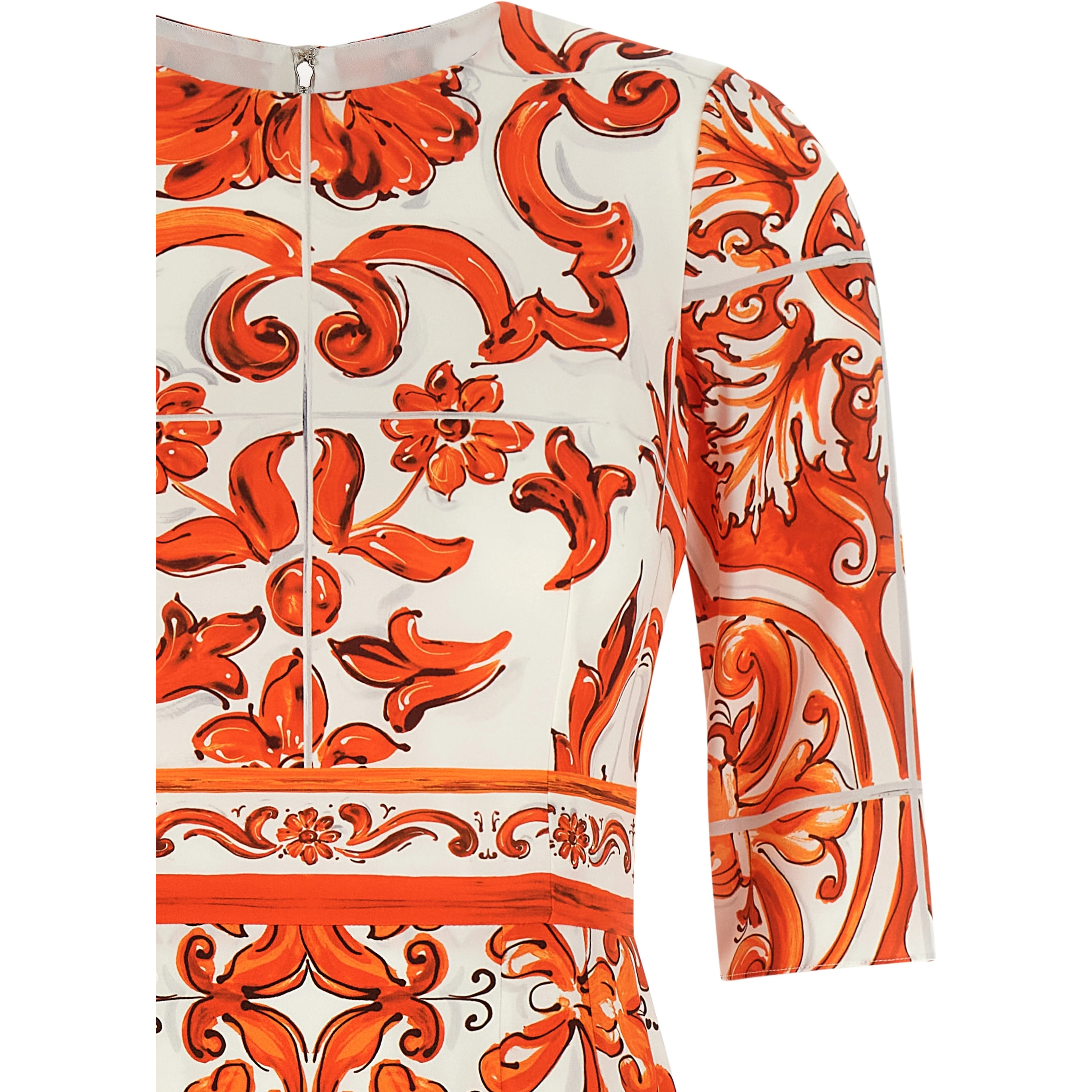 Orange Silk Midi Dress