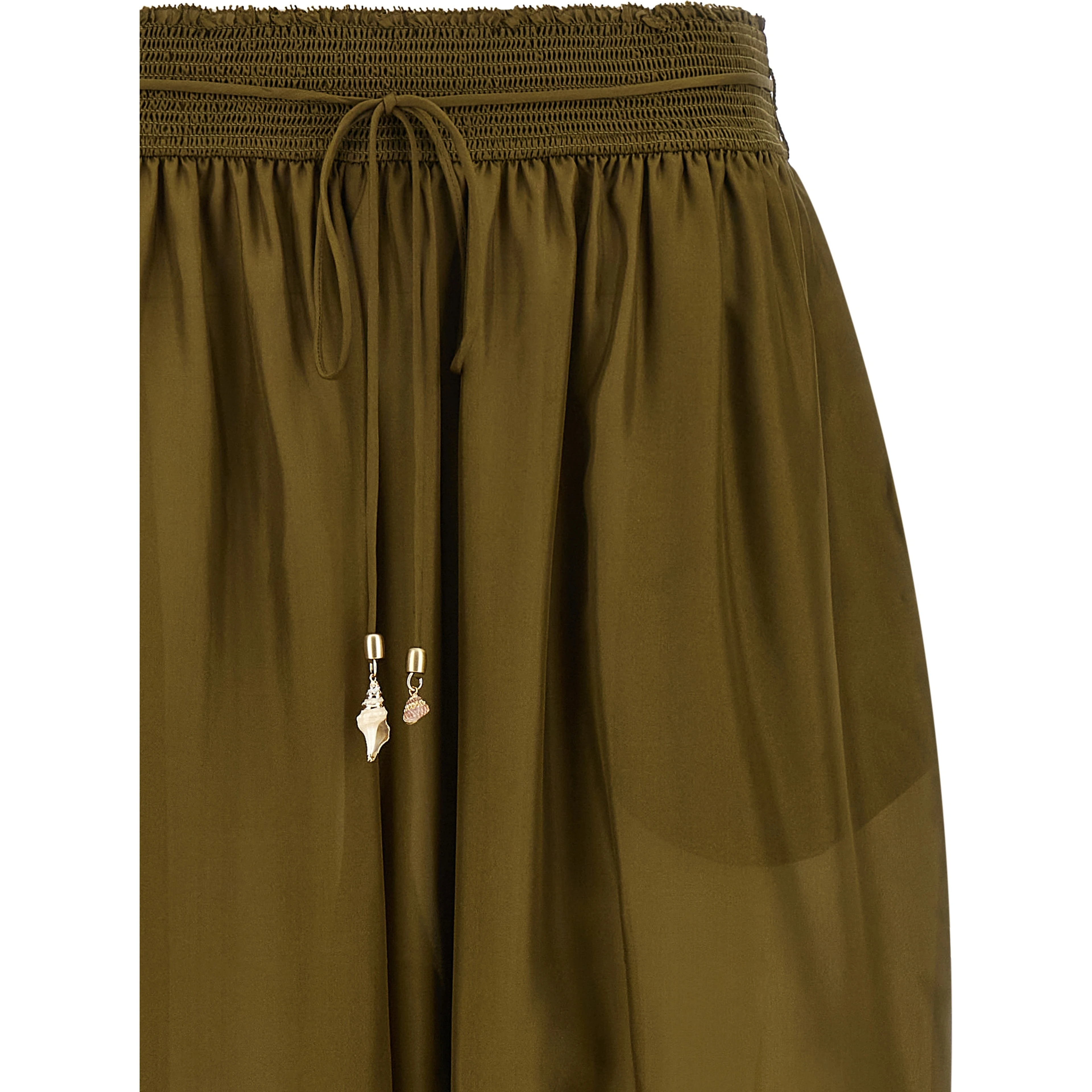 Bicolor Silk Casual Pants