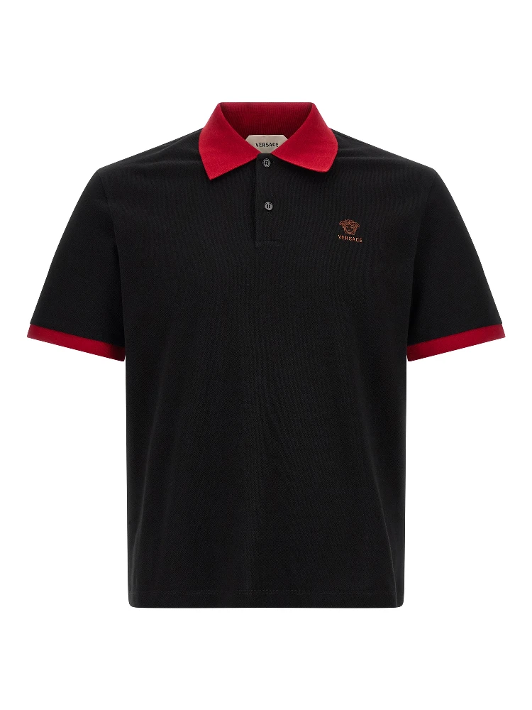 Black Cotton Polo Shirt
