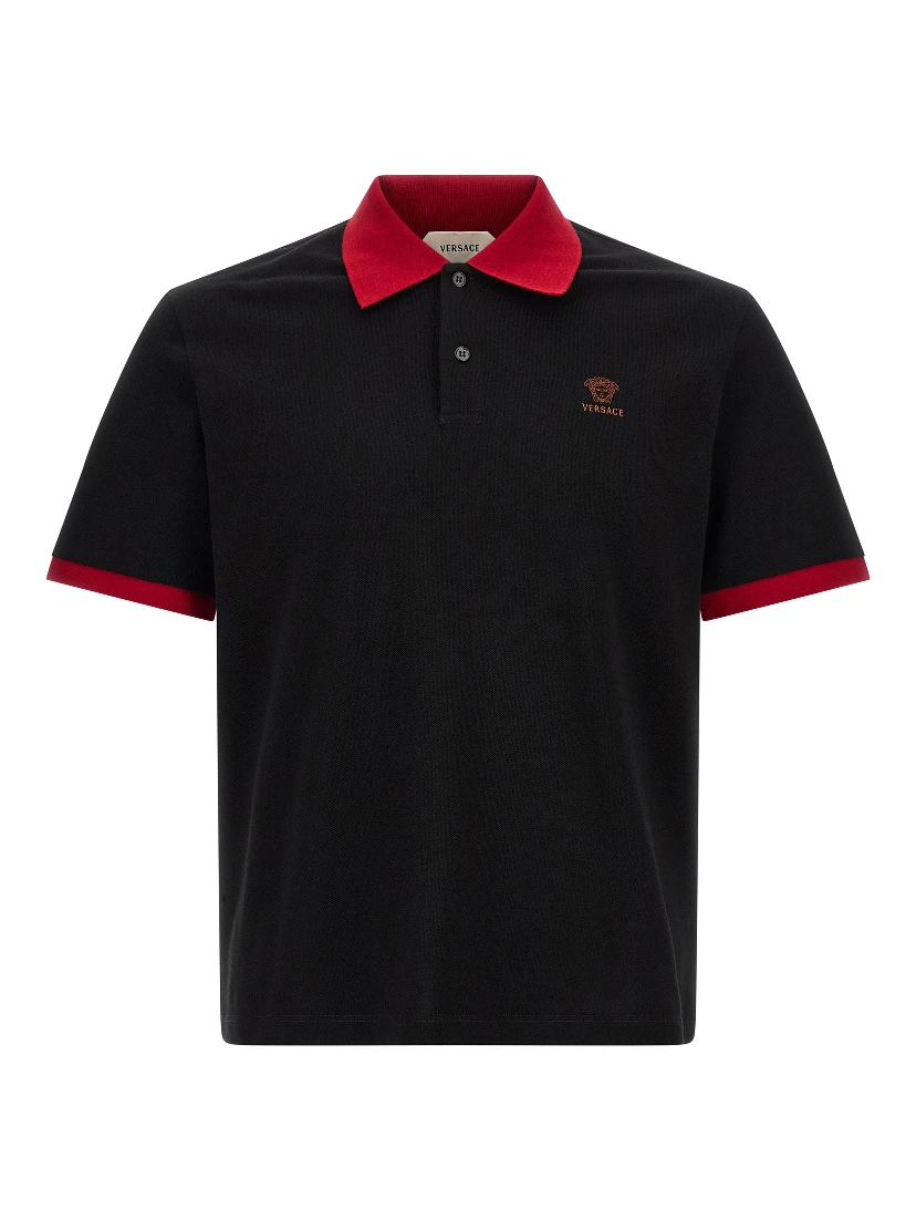 Black Cotton Polo Shirt