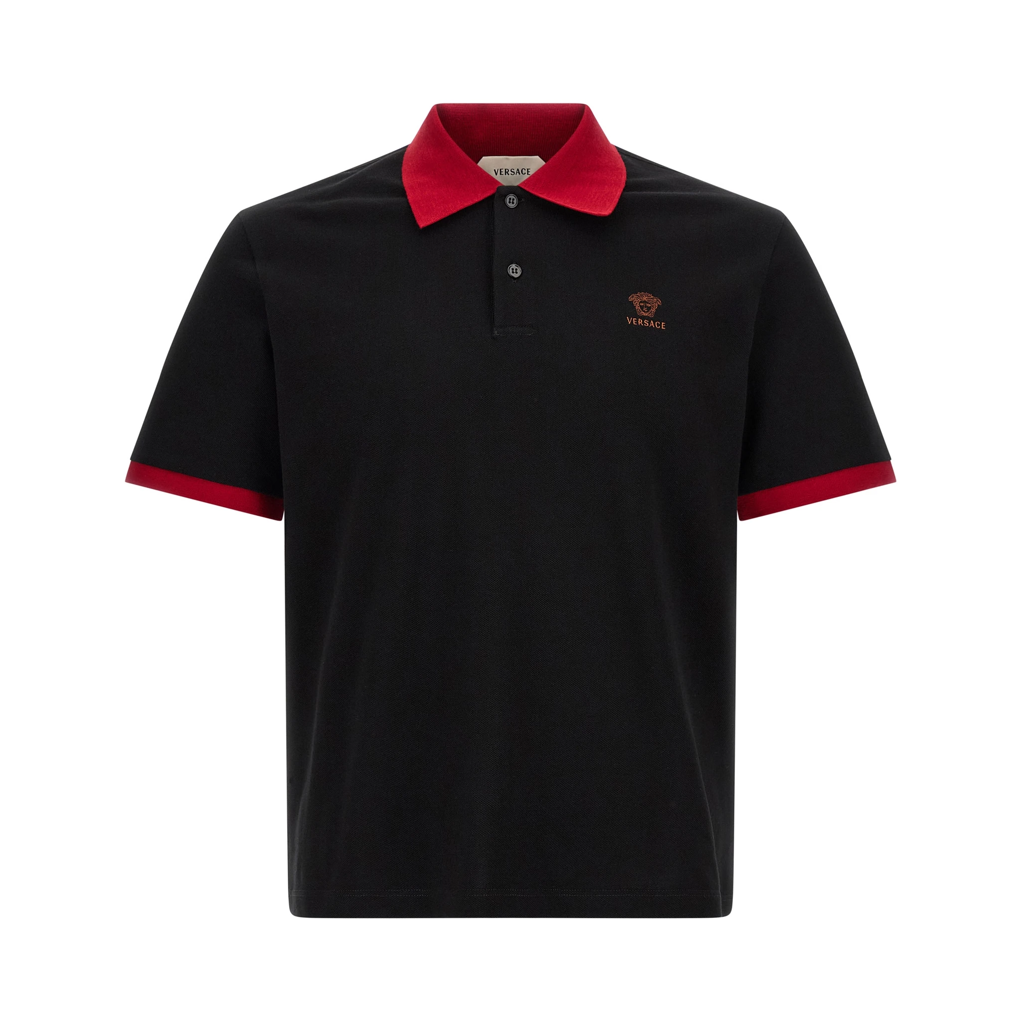 Black Cotton Polo Shirt