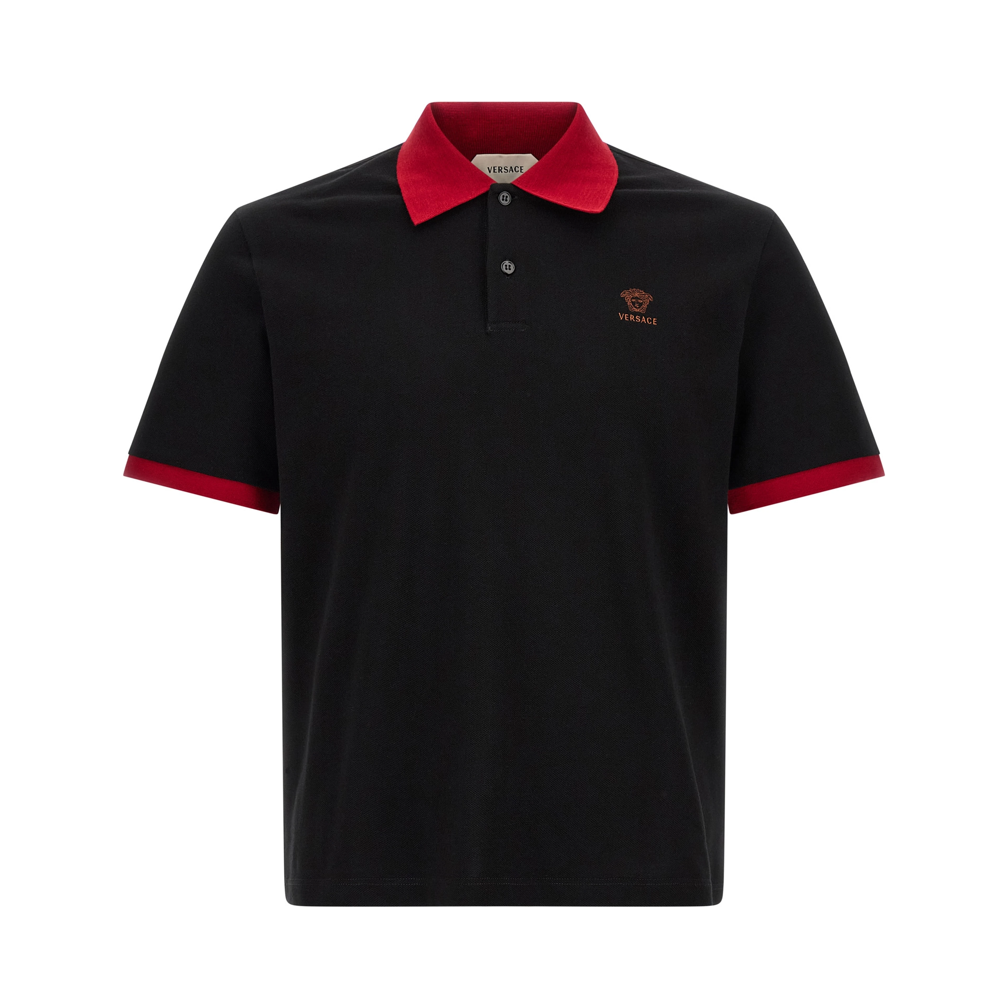 Black Cotton Polo Shirt