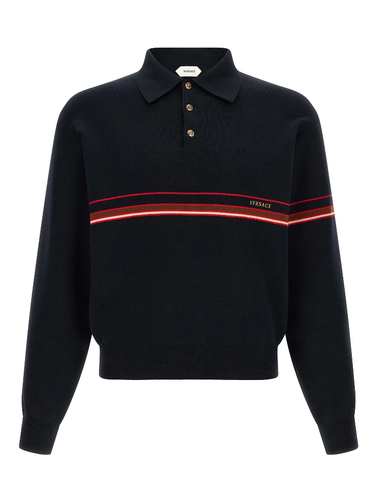 Blue Cotton Polo Shirt