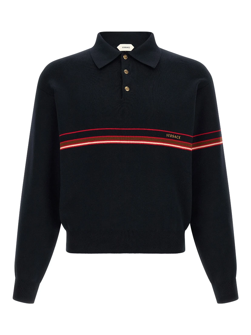 Blue Cotton Polo Shirt