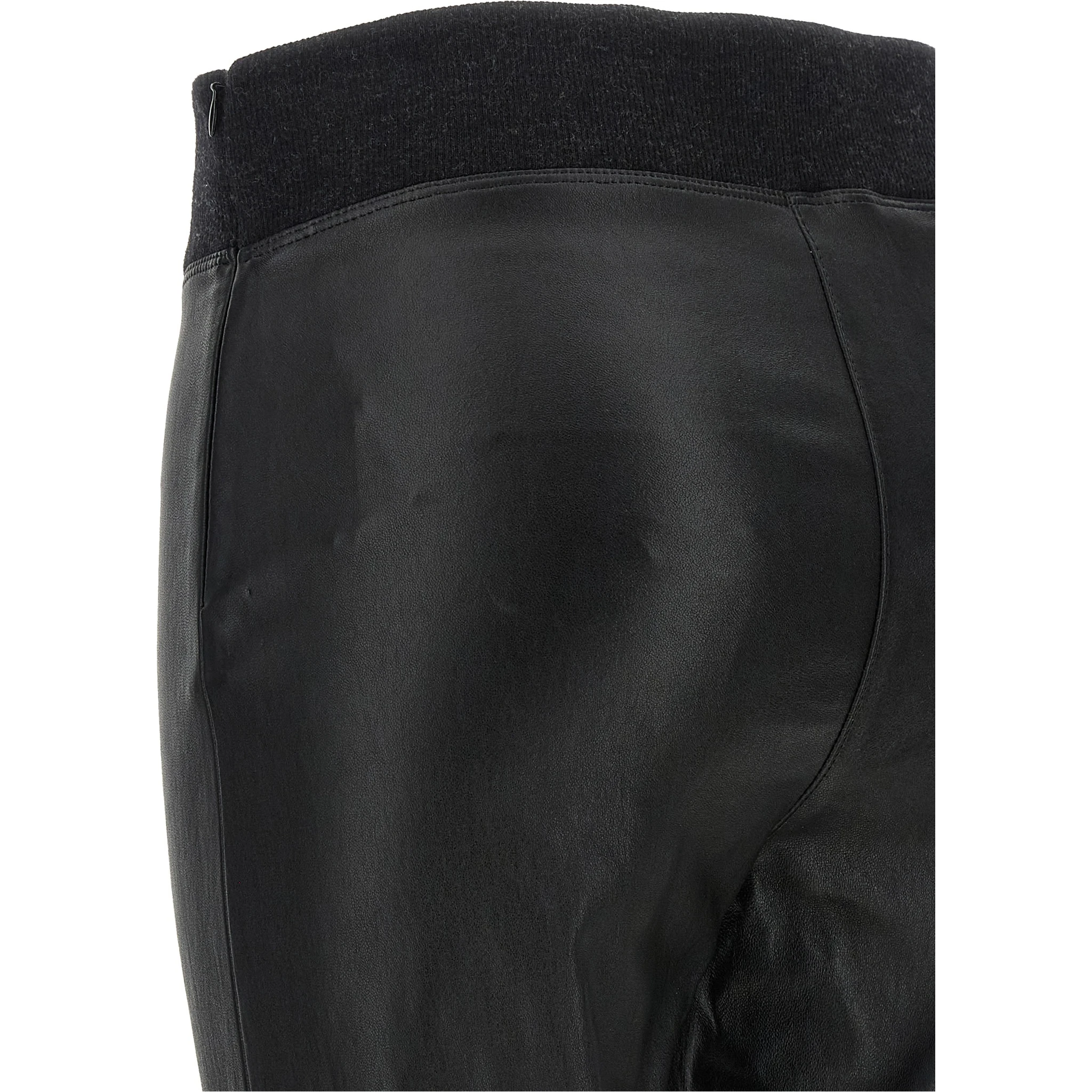Black Lamb Leather Leggings