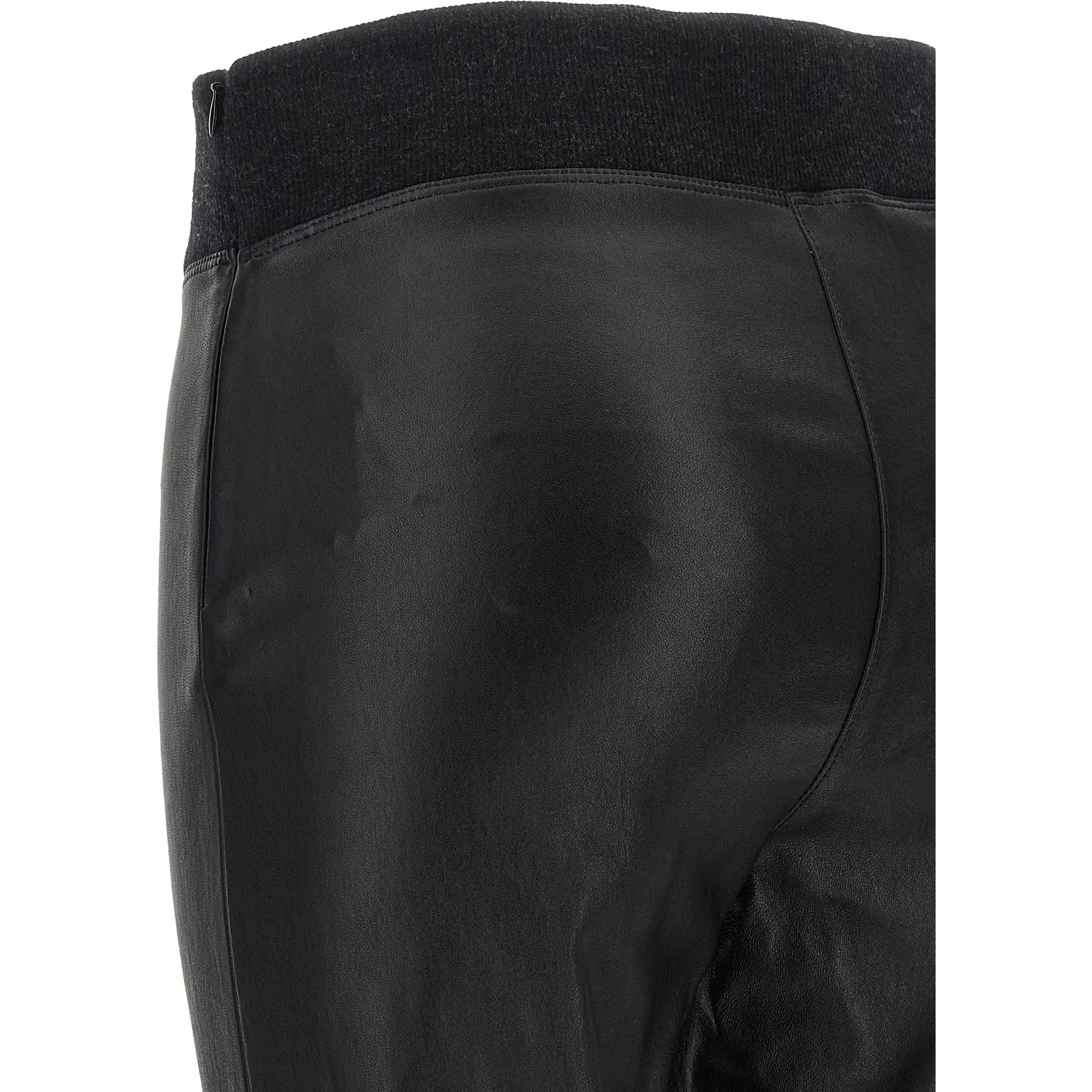 Black Lamb Leather Leggings