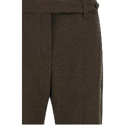 Brown Virgin Wool Dress Pants