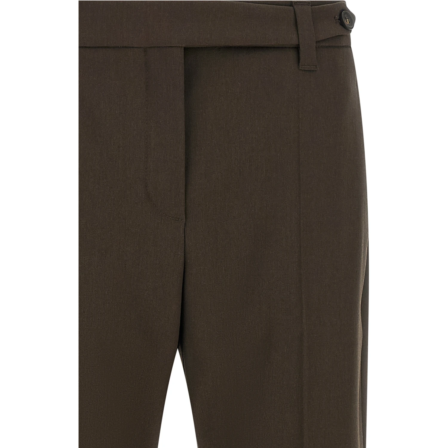 Brown Virgin Wool Dress Pants