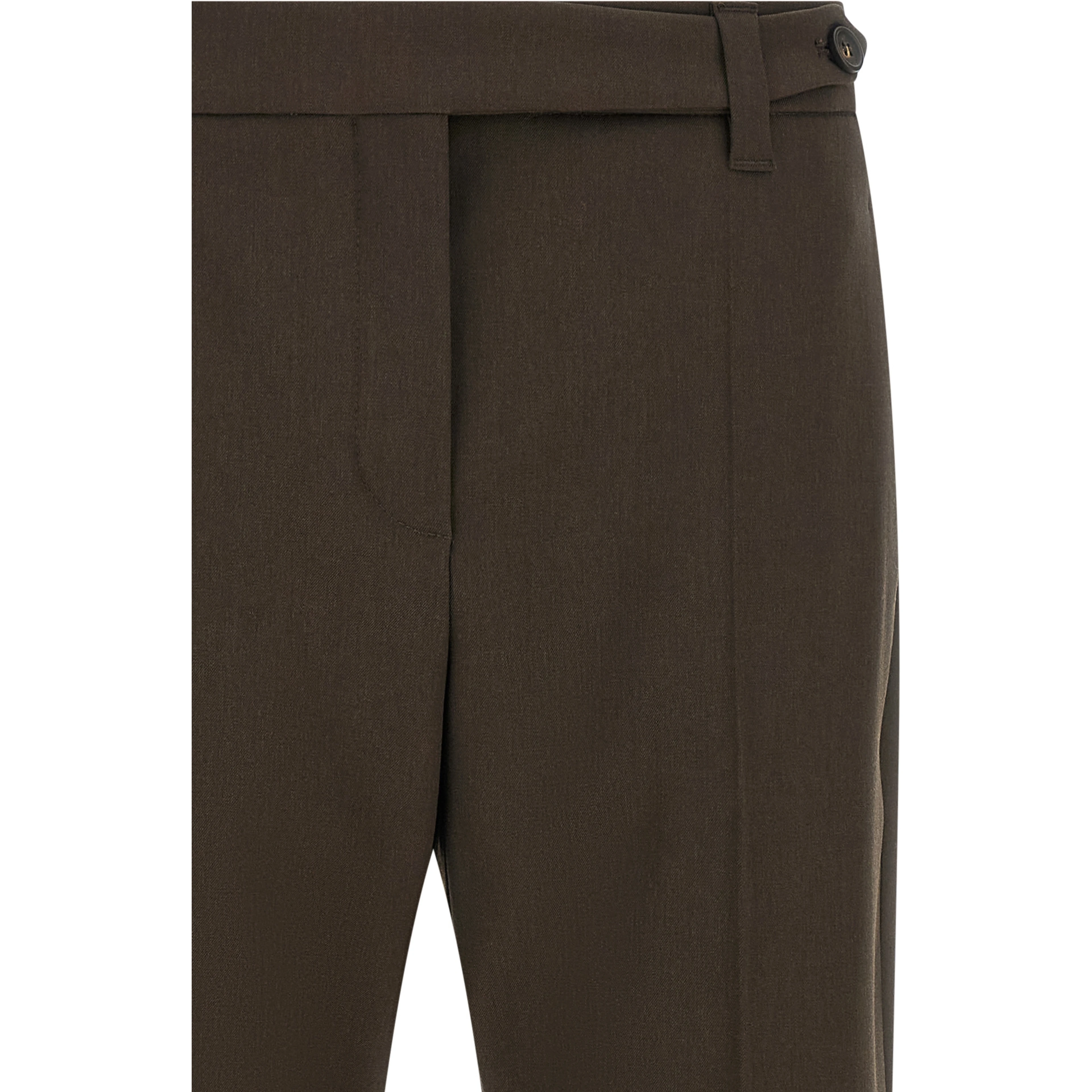 Brown Virgin Wool Dress Pants