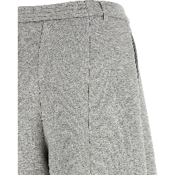 Gray Viscose Cargo Pants
