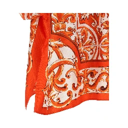 Orange Silk Blouse