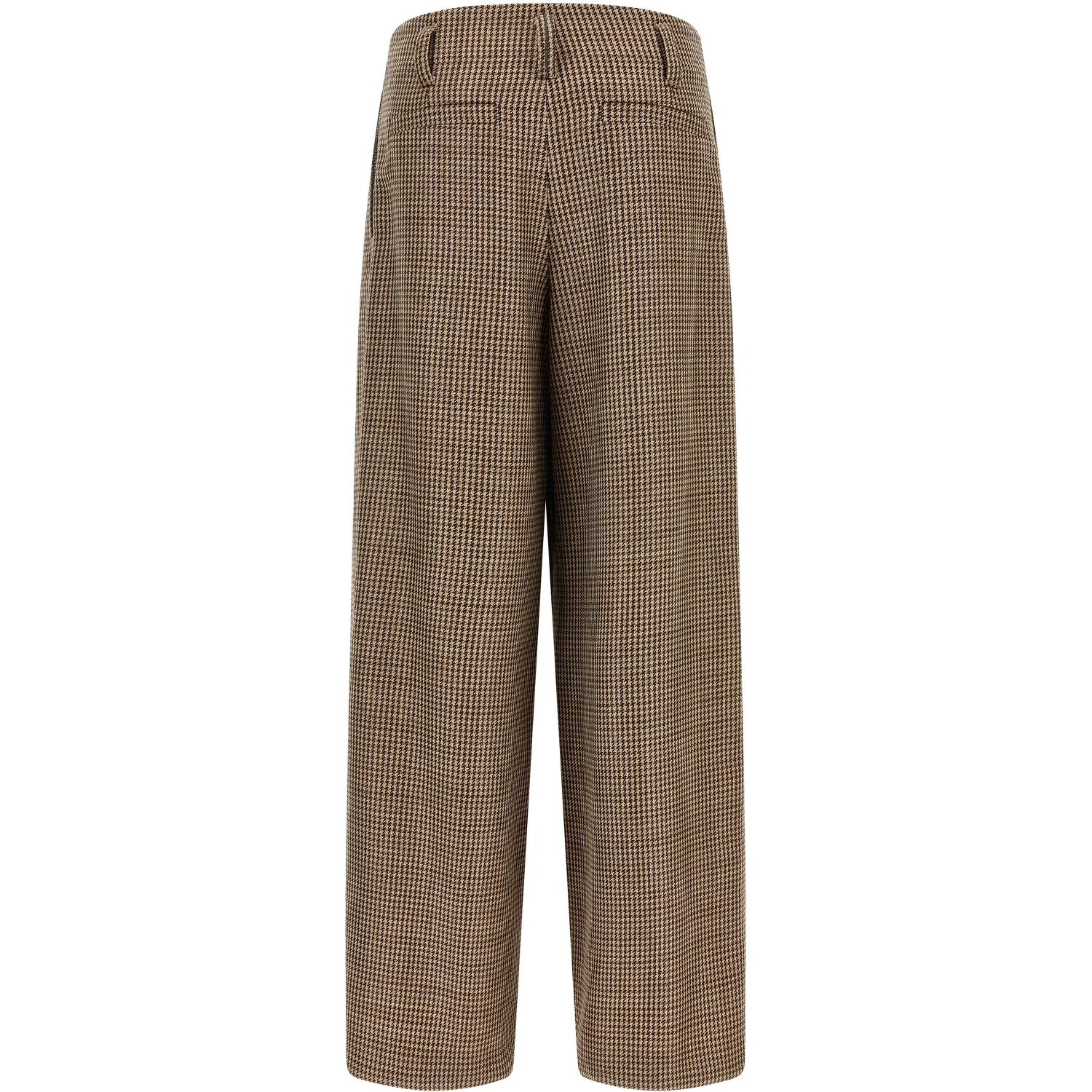 Brown Virgin Wool Flared Pants