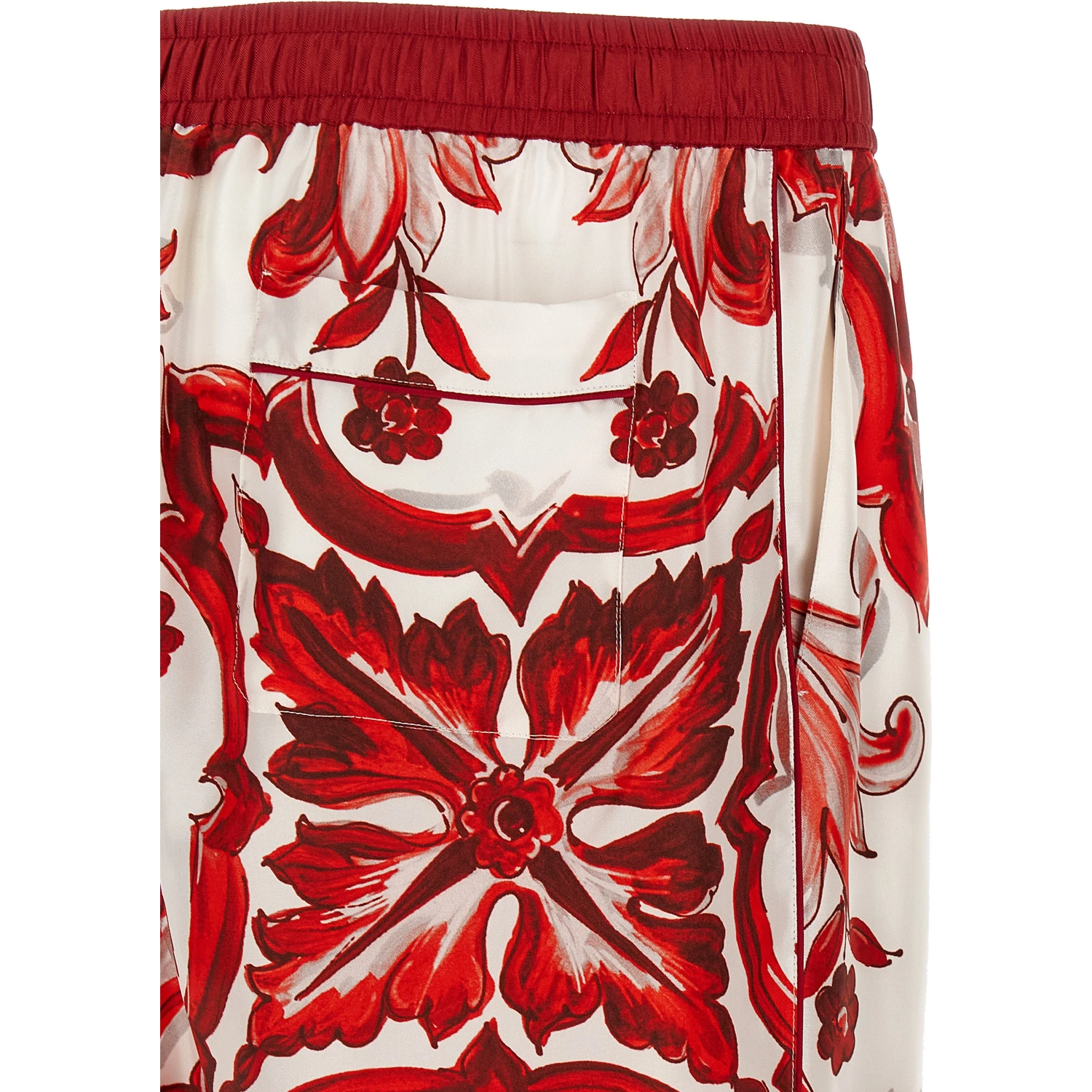Multicolor Silk Casual Pants
