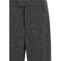 Gray Virgin Wool Casual Pants
