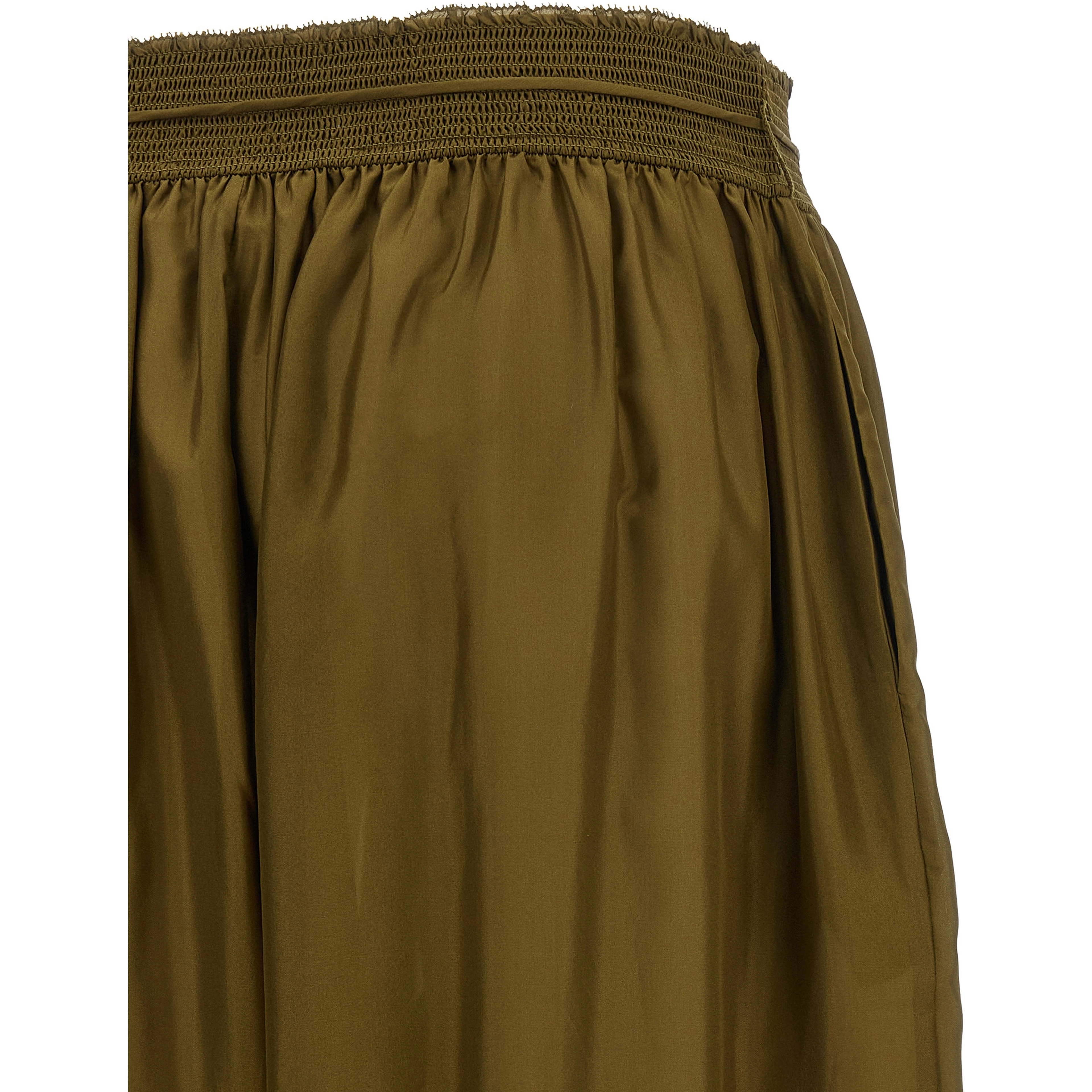 Bicolor Silk Casual Pants