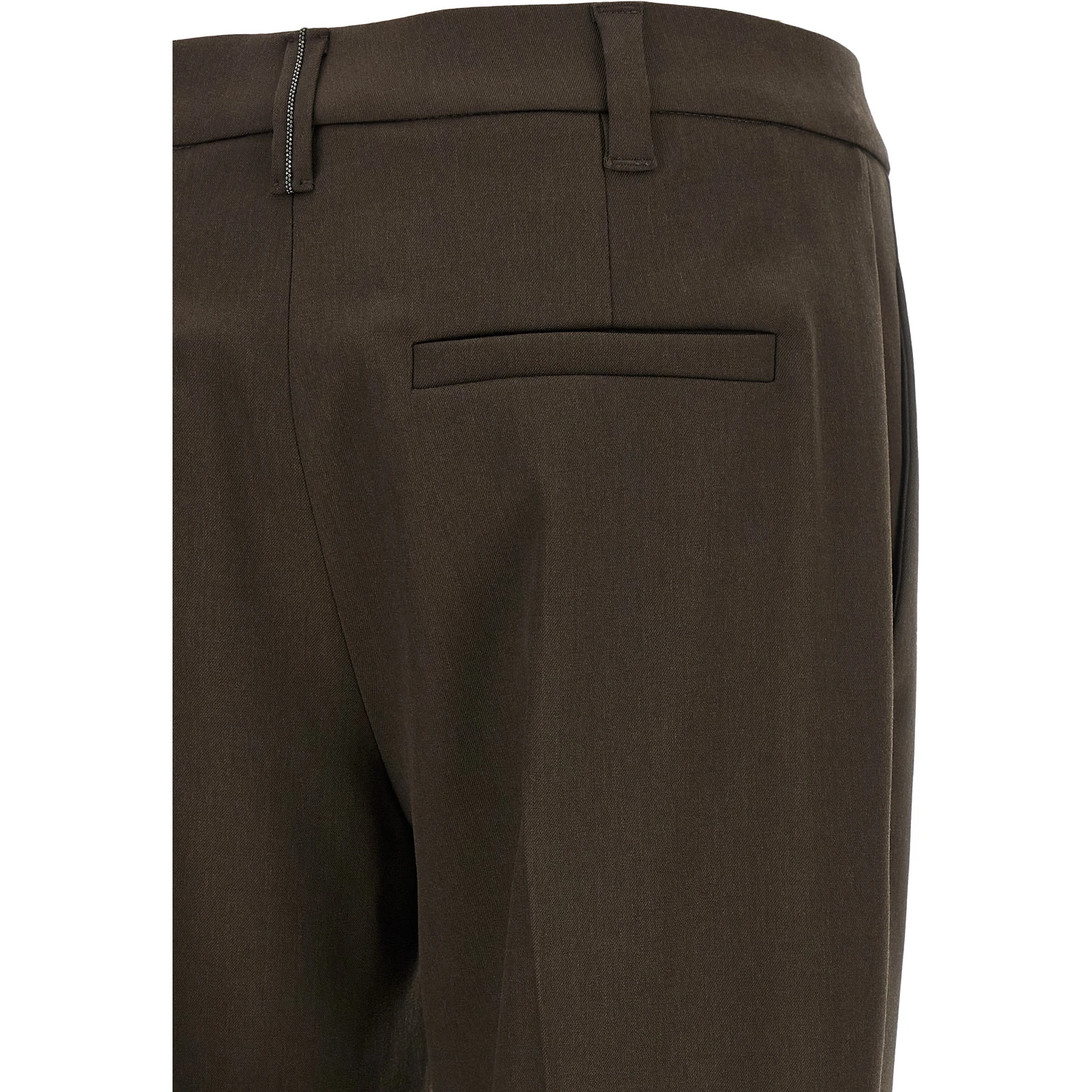 Brown Virgin Wool Dress Pants