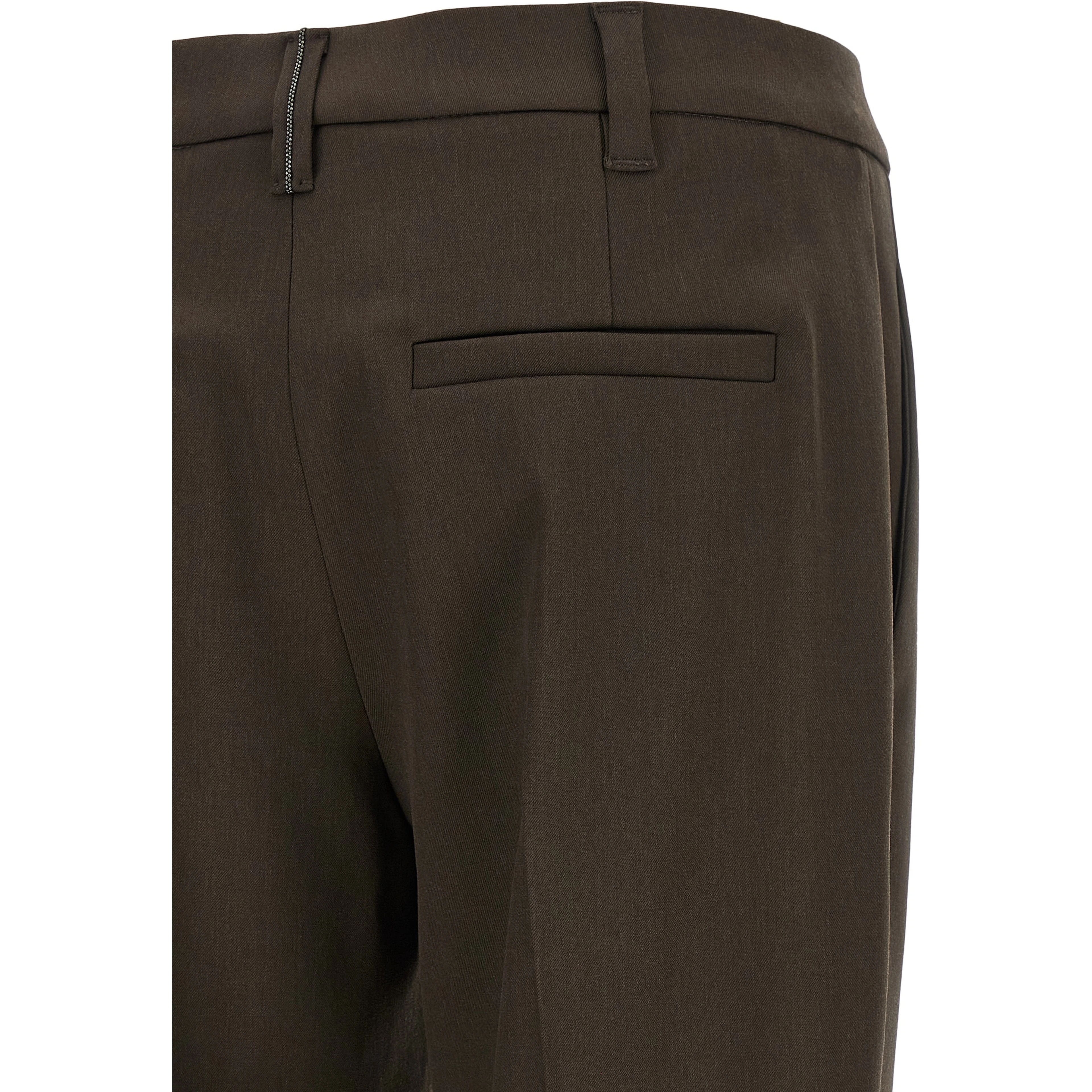Brown Virgin Wool Dress Pants